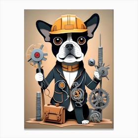 Boston Terrier-Reimagined 138 Canvas Print