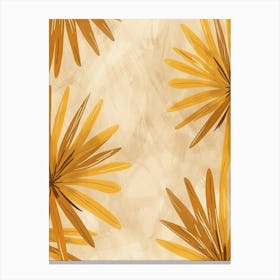 Golden Palm Leaves Background Canvas Print
