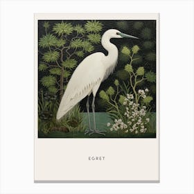 Ohara Koson Inspired Bird Painting Egret 3 Poster Canvas Print