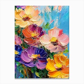 Watercolour 3d Flowers Canvas Print