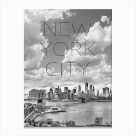 NYC Lower Manhattan And Brooklyn Bridge Canvas Print