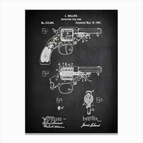 Revolving Fire Arm Revolver Gun Gun Patent Print Gun Art Revolver Decor Gun Patent 1885 Revolver Gun Patent Art G9651 Canvas Print