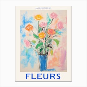 French Flower Poster Rose Canvas Print