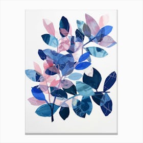 'Blue Leaves' 10 Canvas Print