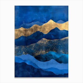 Blue And Gold Mountains Canvas Print