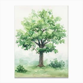 Paulownia Tree Atmospheric Watercolour Painting 8 Canvas Print