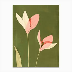Pink & Green Cyclamen 3 Canvas Print