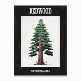 Redwood Tree Pixel Illustration 2 Poster Canvas Print