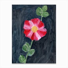 Mallow - Anton Maliar painting red green dark gray black floral flower vertical Canvas Print