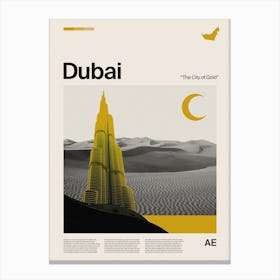 Mid Century Dubai Travel Canvas Print