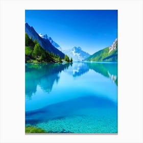 Crystal Clear Blue Lake Landscapes Waterscape Photography 1 Canvas Print