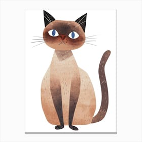 Khao Manee Cat Clipart Illustration 1 Canvas Print