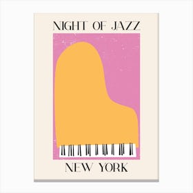 New York Jazz Pink Canvas Print