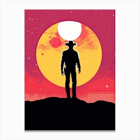 Cowboy in the sunset 2 Canvas Print