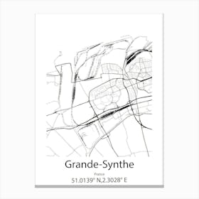 Grande Synthe,France Minimalist Map Canvas Print