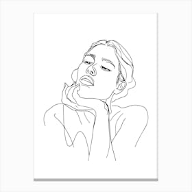 Single Line Drawing Of A Woman Minimalist Line Art Monoline Illustration Canvas Print