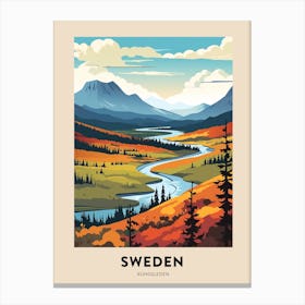 Kungsleden Sweden 1 Vintage Hiking Travel Poster Canvas Print