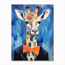 Girafe In A Suit Painting Canvas Print