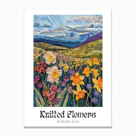Knitted Flowers Daffodils Field 2 Canvas Print