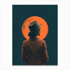 She And The Moon Canvas Print