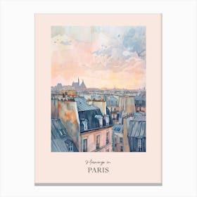 Mornings In Paris Rooftops Morning Skyline 1 Canvas Print