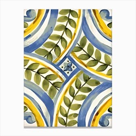 Blue And Yellow Tile 1 Canvas Print
