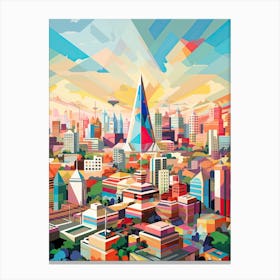 Bangkok, Thailand, Geometric Illustration 1 Canvas Print