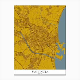 Valencia Yellow Blue Canvas Print