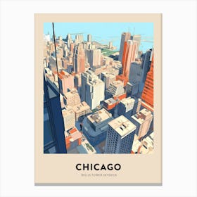 Willis Tower Skydeck Chicago Travel Poster Canvas Print