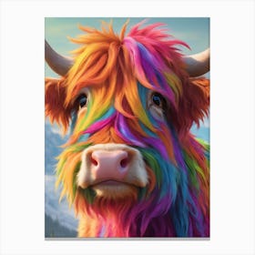 Rainbow Cow Canvas Print