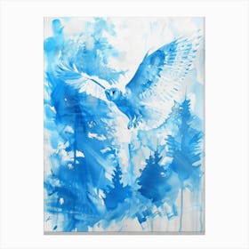 Owl In Blue Canvas Print