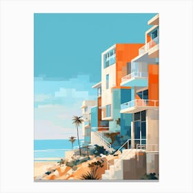 Abstract Illustration Of St Pete Beach Florida Orange Hues 2 Canvas Print