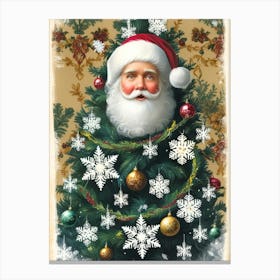 Santa Claus Christmas Tree Canvas Print