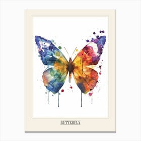Butterfly Colourful Watercolour 4 Poster Canvas Print