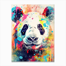 Panda Art In Collage Art Style 1 Canvas Print