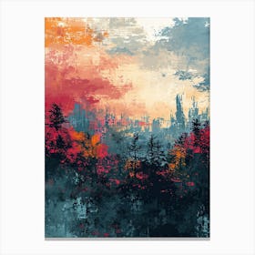 Sunset Canvas | Pixel Art Series Canvas Print