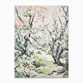 Cherry Trees Impasto Painting 3 Canvas Print
