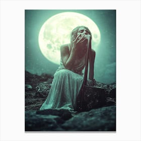 Full Moon And Harp Canvas Print