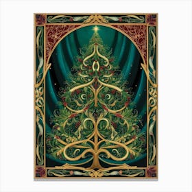 Christmas Tree 34 Style William Morris Canvas Print