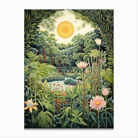 Giverny Gardens France Henri Rousseau Style 1 Canvas Print