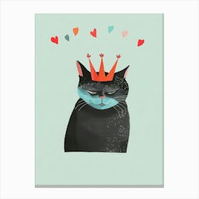 Cat With Crown Canvas Print