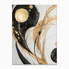 Black And Gold Abstract Painting 19 Canvas Print