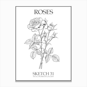 Roses Sketch 31 Poster Canvas Print