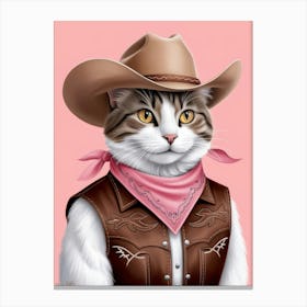 Cowgirl Cat Canvas Print