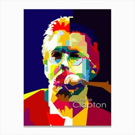 Eric Clapton English Blues Guitarist And Singer Pop Art Wpap Canvas Print