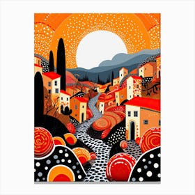 Sanremo, Italy, Illustration In The Style Of Pop Art 4 Canvas Print