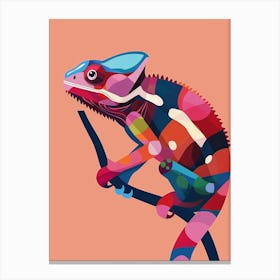 Coral Chameleon Modern Illustration 2 Canvas Print