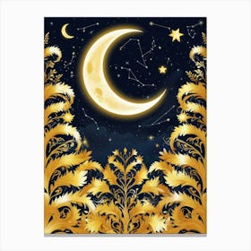 Golden Starry Sky Canvas Print