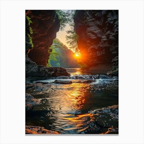 Sunset In The Cave Canvas Print