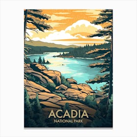 Acadia National Park Vintage Travel Poster 13 Canvas Print